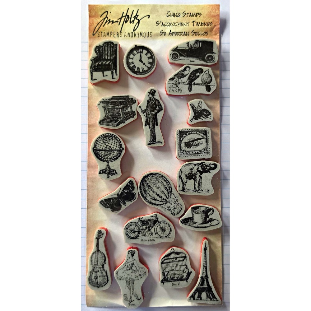 Tim Holtz Little Things Cling Rubber Stamps Set Stampers Anonymous Vintage Icons